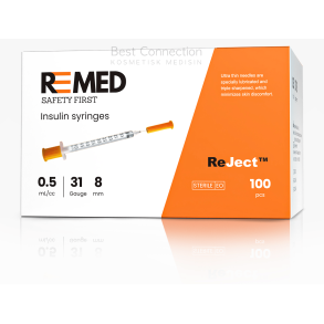 Insulin sprøyte - ReJect 100u 31g - 8mm - 100 stk
